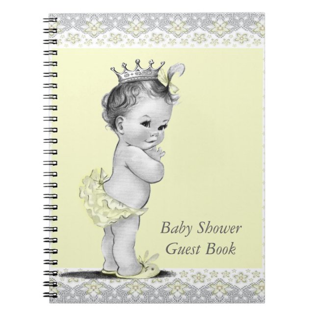 Yellow and Gray Baby Shower Guest Book (Front)