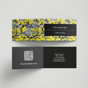 Yellow and Gray Camo, Camouflage, Military, Army Business Card