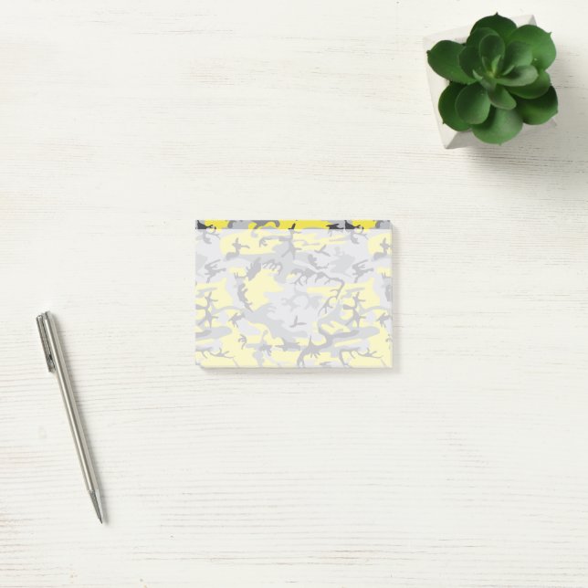 Yellow and Gray Camo, Camouflage, Military, Army Post-it Notes (Office)