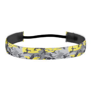 Yellow and Gray Camouflage, Military, Army Athletic Headband