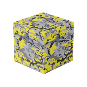 Yellow and Gray Camouflage, Military, Army Cube