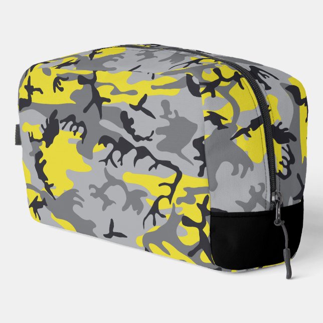 Yellow and Gray Camouflage, Military, Army Dopp Kit (Right Corner)
