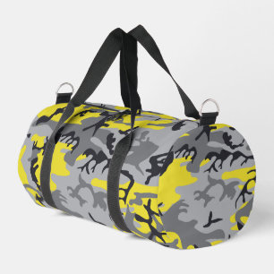 Yellow and Gray Camouflage, Military, Army Duffle Bag