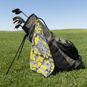 Yellow and Gray Camouflage, Military, Army Golf Towel