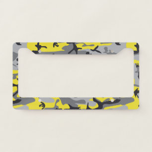 Yellow and Gray Camouflage, Military, Army License Plate Frame