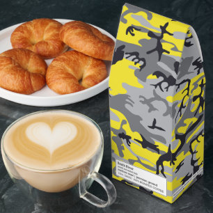 Yellow and Gray Camouflage, Military, Army Roasted Coffee