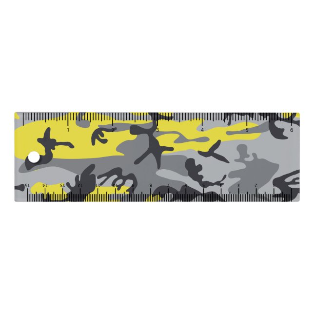 Yellow and Gray Camouflage, Military, Army Ruler (Front)