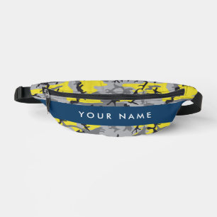 Yellow and Gray Camouflage Your name Personalize Fanny Pack