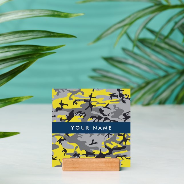 Yellow and Gray Camouflage Your name Personalize Holder (Insitu 2 (Back))