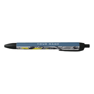 Yellow and Gray Camouflage Your name Personalize Pen
