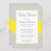 Yellow and Gray Chevron Baby Shower Invitations (Front/Back)