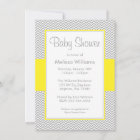 Yellow and Gray Chevron Baby Shower Invitations
