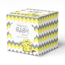 Yellow and Gray Chevron Elephant Baby Shower Favor Boxes