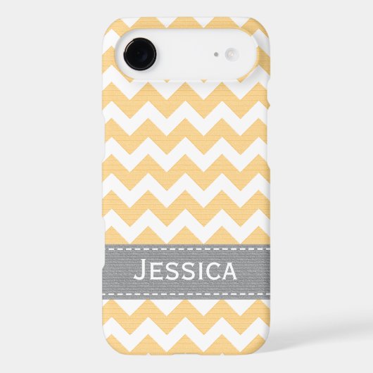 Yellow and Gray Chevron iPhone 4 / 4s Case-Mate Ca Case (Back)