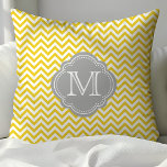 Yellow and Gray Chevron Monogrammed Throw Pillow<br><div class="desc">Personalize your space with this stylish throw pillow featuring a vibrant yellow and gray chevron pattern and a customizable monogram. The bold design and contrasting colors add a modern touch to any room, making it perfect for contemporary and chic decor themes. Ideal for living rooms, bedrooms, or as a unique...</div>