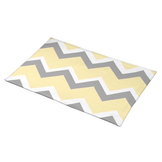 Yellow and Gray Chevron Placemats (On Table)