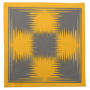 Yellow and Gray Cloth Napkin