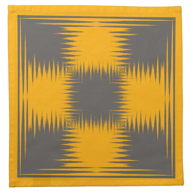 Yellow and Gray Cloth Napkin (Front)