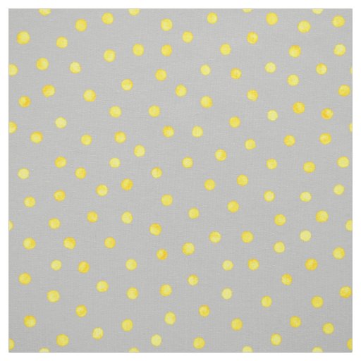 Yellow And Gray Confetti Dots Fabric