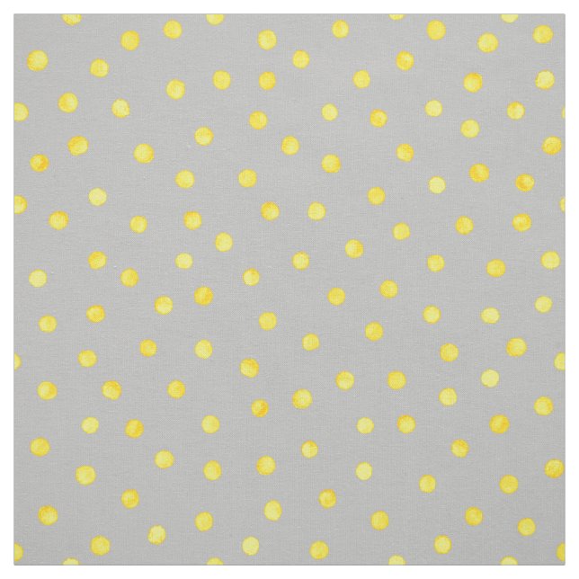 Yellow And Gray Confetti Dots Fabric (Swatch)