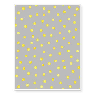 Yellow And Gray Confetti Dots Temporary Tattoos