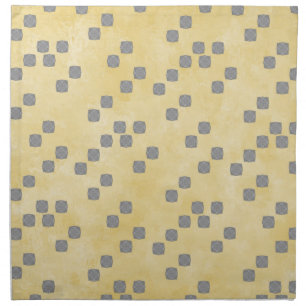 Yellow and Gray Contemporary Polka Dots Pattern Cloth Napkin