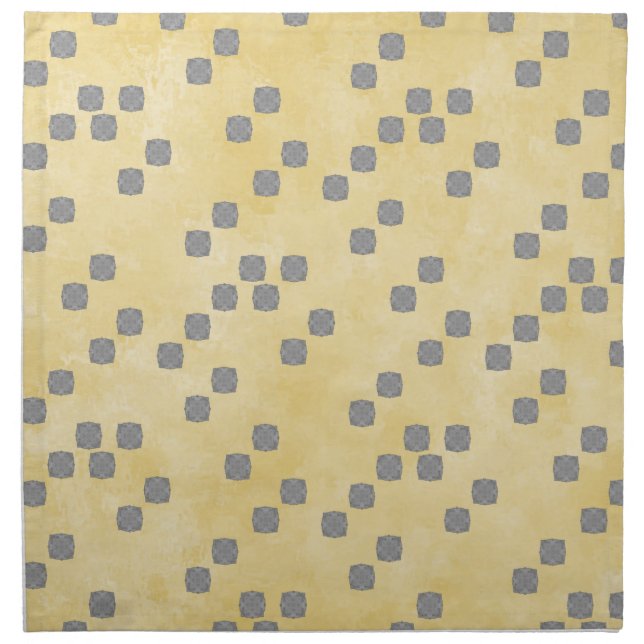Yellow and Gray Contemporary Polka Dots Pattern Cloth Napkin (Front)