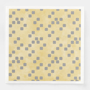 Yellow and Gray Contemporary Polka Dots Pattern Paper Dinner Napkins