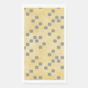 Yellow and Gray Contemporary Polka Dots Pattern Paper Guest Towels