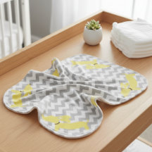 Yellow and Gray Dachshund Newborn Burp Cloth