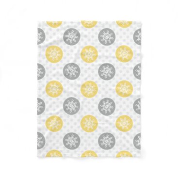 yellow and gray Doodle Holiday Icons Fleece Blanket