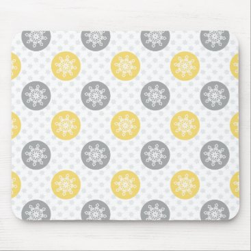 yellow and gray Doodle Holiday Icons Mouse Pad