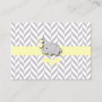 Yellow and Gray Elephant Baby Shower Book Request Enclosure Card