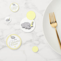 Yellow and Gray Elephant | Baby Shower Confetti