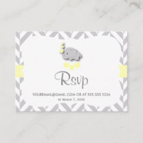 Yellow and Gray Elephant Baby Shower - RSVP Enclosure Card