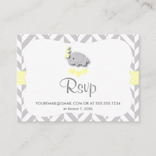 Yellow and Gray Elephant Baby Shower - RSVP Enclosure Card