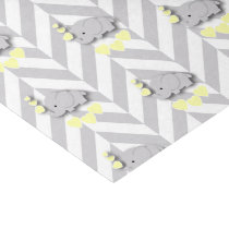Yellow and Gray Elephant Baby Shower Tissue Paper