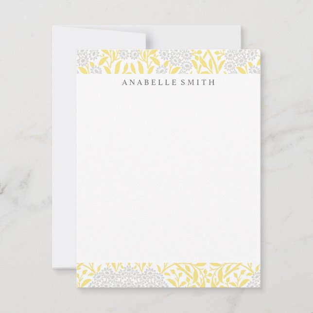 Yellow and Gray Floral Damask Pattern (Front)