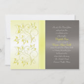 Yellow and Gray Floral Monogrammed Invitation (Back)