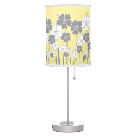 Yellow and Gray Flower Table Lamp (Left)