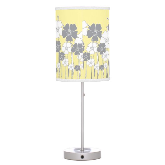 Yellow and Gray Flower Table Lamp (Back)