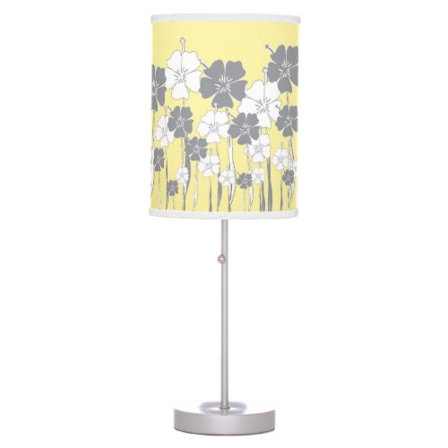 Yellow and Gray Flower Table Lamp