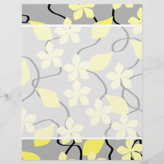 Yellow and Gray Flowers. Floral Pattern. (Front)