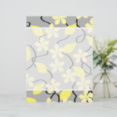 Yellow and Gray Flowers. Floral Pattern. (Standing Front)