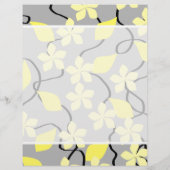 Yellow and Gray Flowers. Floral Pattern. (Back)