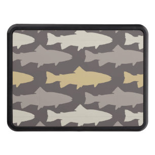 Yellow and Gray Fun Trout Fish Pattern Hitch Cover