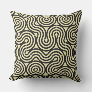yellow and Gray Geometric Throw Pillow