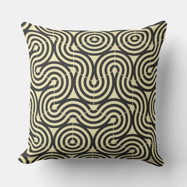 yellow and Gray Geometric Throw Pillow (Front)