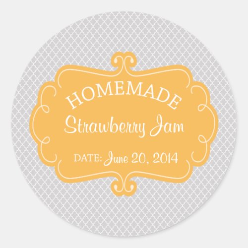 Yellow and Gray Homemade Baked Goods Label