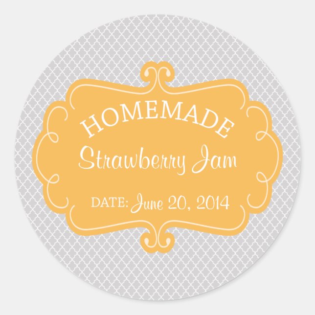 Yellow and Gray Homemade Baked Goods Label (Front)
